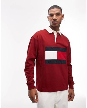 Tommy Hilfiger Flag Rugby Shirt - Red