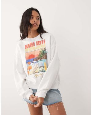 Rip Curl Sweatshirt Met Strandprint - Wit