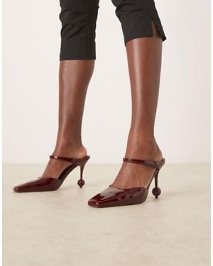 ASOS Pearl Chisel Toe Ball High Heel Shoes - Black