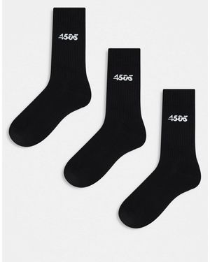 4505 – icon – 3er-pack antibakterielle sport-crewsocken - Schwarz
