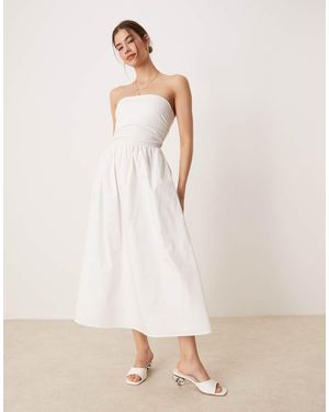 Glamorous Strapless Midi Dress - Natural