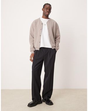 ASOS Premoim Heavyweight Oversized Boxy Cardigan - White