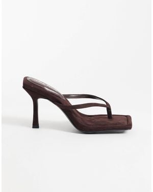 Public Desire Maple Toe Thong Heeled Sandals - Multicolor