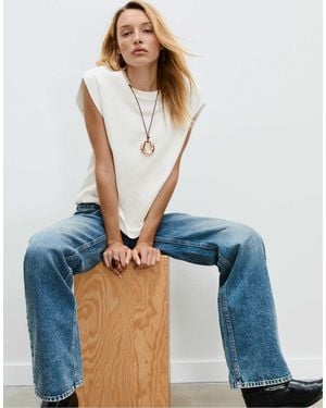 Stradivarius – ärmelloses basic-t-shirt - Blau