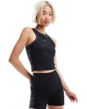 Nike Nike One Training Dri-fit Gym Life Swoosh Fitted Cropped Vest - Black