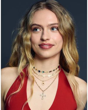 Bershka Pack Of 4 Pendant Necklaces - Metallic