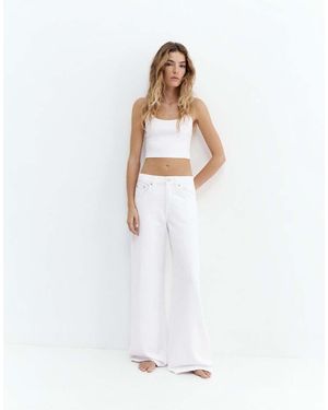 Pull&Bear Loose Oversize Jeans - White