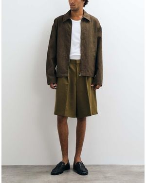 ASOS Tailored Pleated Bermuda Shorts - Green