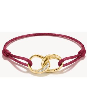 Thomas Sabo Textile Bracelet Together Red With White Zirconia - Pink
