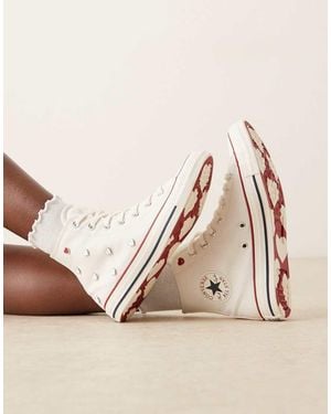 Converse Chuck Taylor All Star Hi Trainers With Heart Detail - Natural