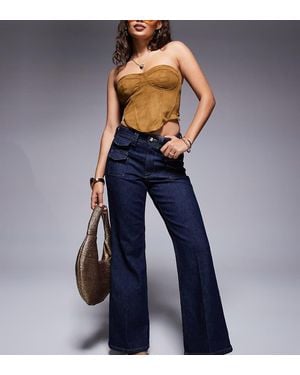 River Island Relaxed Flare Jean - Blue