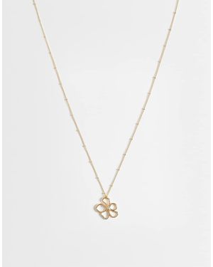 ASOS Necklace With Fine Chain And Flower Pendant - White