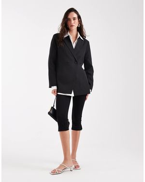 Pieces – zweireihiger oversize-blazer - Schwarz
