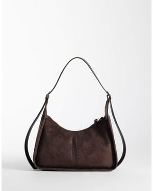 ASOS Faux Suede Belted Strap Shoulder Bag - White