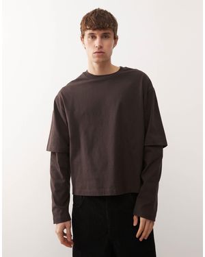 Collusion Double Layer Boxy T-Shirt - Gray