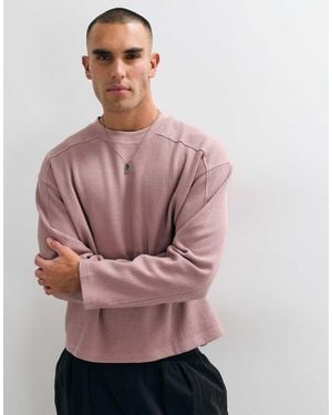 ASOS Super Heavyweight Boxy Oversized Long Sleeve T-shirt - Pink