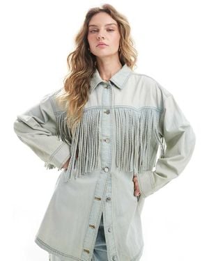 ASOS Denim Fringe Jacket - Blue