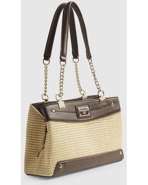 River Island Raffia Chain Handle Shoulder Bag - White