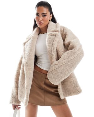 Forever New – teddyfell-jacke - Natur