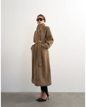 TOPSHOP Formelle lange trenchjacke - Natur