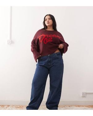Noisy May Alexa Mid Rise Wide Leg Jeans - Blue