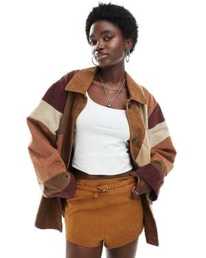 ASOS Premium Suede Patchwork Jacket - White