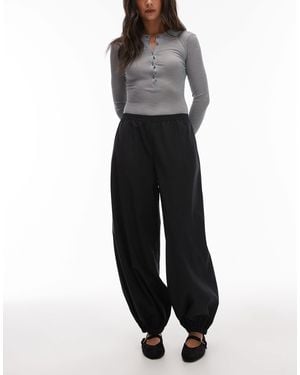 ARKET Wool Blend Barrel Leg Pants - Black