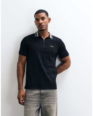 Barbour Newport Short Sleeve Contrast Collar Polo Shirt - Blue
