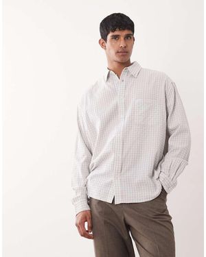 Weekday Long Sleeve Seersucker Loose Shirt - Grey