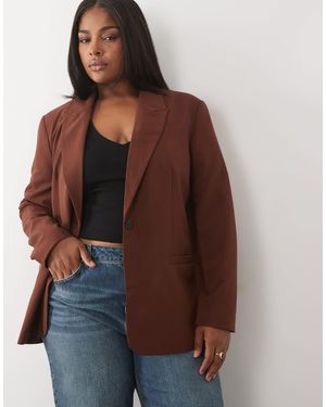 ASOS Curve blazer ajusté coupe décontractée - Marron