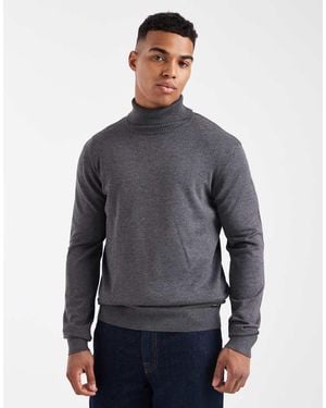 Threadbare Roll Neck Jumper - Blue