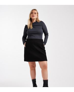 Vero Moda High Waisted Structured Mini Skirt - Black