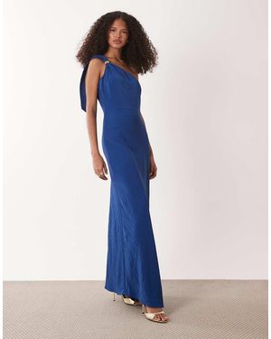 Jdy Vestito Lungo Monospalla Con Finiture Dorate - Blu