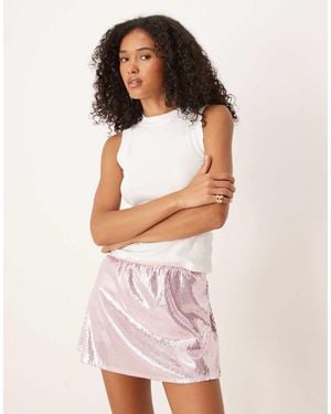 ASOS Sequin Mini Skort - Pink