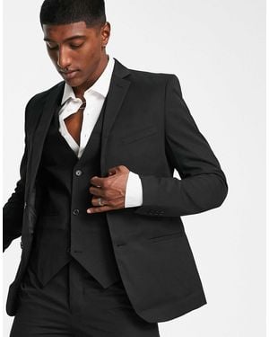 Bolongaro Trevor Wedding Plain Skinny Suit Jacket - Black