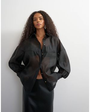 TOPSHOP Organza Shirt - Black