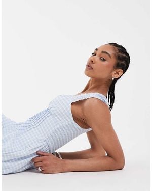 Hollister Milkmaid Smocked Waist Mini Dress - White