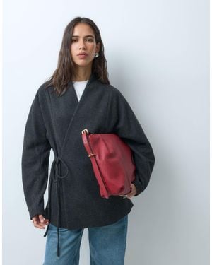 Mango Tie Side Short Jacket - Gray