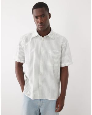 SELECTED Seersucker Short Sleeve Shirt - White