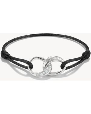 Thomas Sabo Textilarmband mit schwarzen und weißen zirkonia - Mettallic