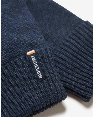 Superdry Essential Logo Knitted Gloves - Blue