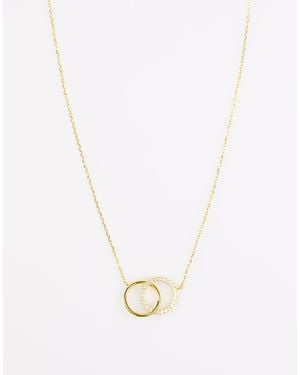 Lovisa Plated Sterling Paved Link Hoop Necklace - White