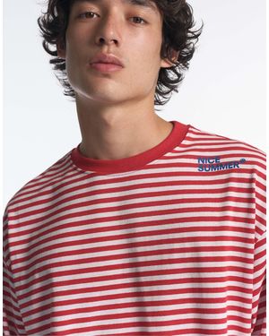 Pull&Bear Gestreiftes t-shirt - Rot