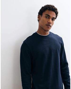 Threadbare Langärmliges baumwoll-t-shirt - Blau
