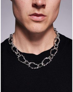 ASOS Collar De Cadena Extragrande Texturizada De Efecto Fundido De - Negro