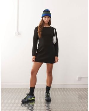 Noisy May Flare Sleeve Knitted Mini Dress - Black