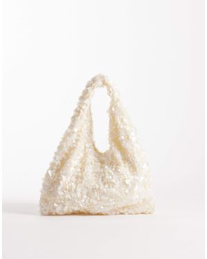 New Look Sequin Grab Bag - Natural
