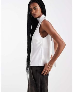 ASOS Satin Cami With Scarf - White