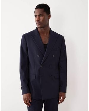 Mango Double Breasted Slim Fit Tailored Blazer Co-ord - Blue