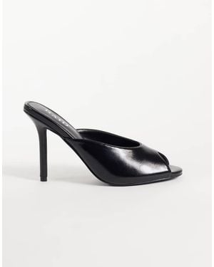 Raid Mules Con Tacón Y Peep Toe En - Negro
